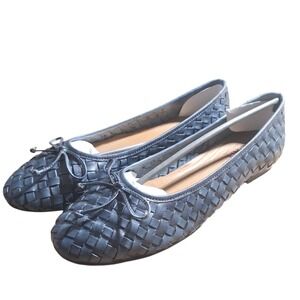 Bed Stu ROAN Woven Leather Buisness Women's size 7.5 Balletcore Bow Casual Flat
